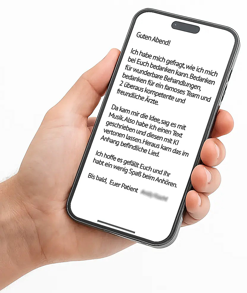 Patienten Dankesschreiben an Dr. Pavlidis in Gießen